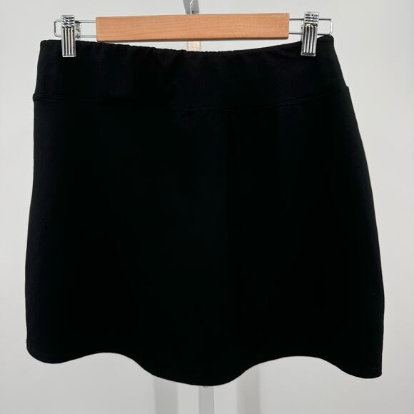 Athleta Black Athletic Tennis Mini Skirt Womens MT Elastic Waist Stretch A-Line - Picture 9 of 10